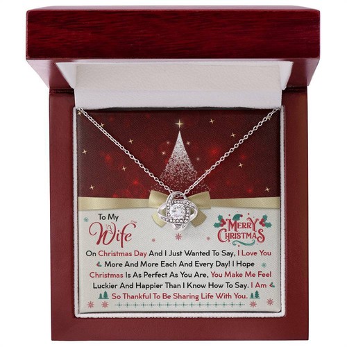 🎁 Christmas Message Card Jewelry Gift, Gift For Wife, Love Knot Pendant Gift! - Picture 22 of 27