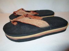 NOS Vintage 80s RAINBOW Flip Flops Two Color Yellow Blush Child Sandals 13 NEW