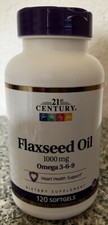 21st Century Flaxseed Oil 1000 mg Omega 3-6-9 Dietary Supplement 120 Softgels