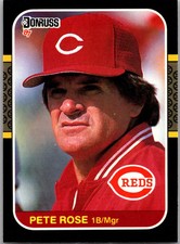 1987 Donruss Baseball Pete Rose Cincinnati Reds Base Card NM Set Filler #186