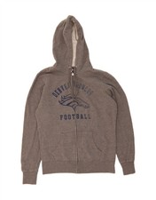 NFL TEAM APPAREL Womens Football Zip Hoodie Sweater UK 14 Medium Grey DT58