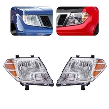 2x Headlight Halogen Head Lamps For Nissan Frontier Pickup Truck 2009 - 2018