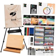 174 Pcs All-in-One Art Painting Set with Beech Wood Easel  Complete