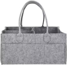Baby Nappy Organizer Storage Diaper Kid Caddy Changing Dummy Carrier Bag Grey UK
