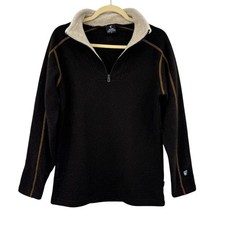 Kuhl Sweater Mens Sz S Brown Alfpaca Fleece 1/4 Zip Sherpa Collar Outdoors