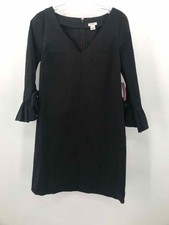 Pre-Owned J Crew Black Size 4 Knee Length Long Sleeve Dress