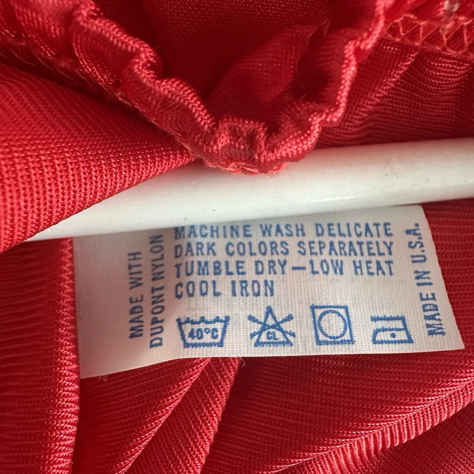 Vanity Fair Medio Slip Borde de Encaje Para Mujer’s S Rojo Nylon Antron III Dinero Antiguo De Colección Foto 4 de 4