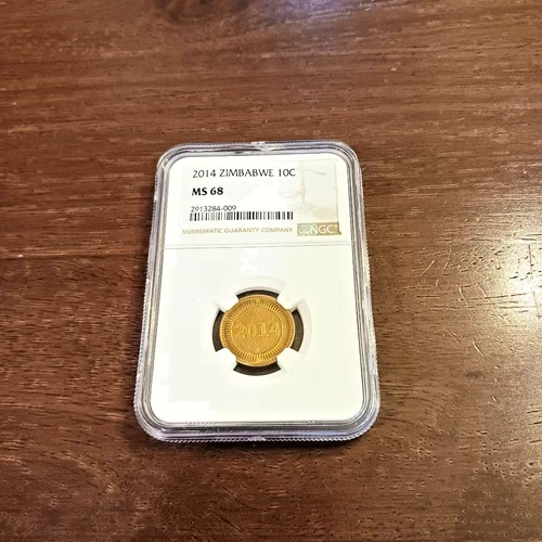 2014 Zimbabwe 10 Cent Bond Coin NGC MS 68