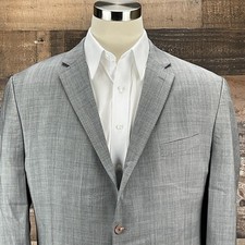 Ralph Lauren Wool Sport Coat Mens 50R Slim Gray Check Blazer Suit Jacket Casual