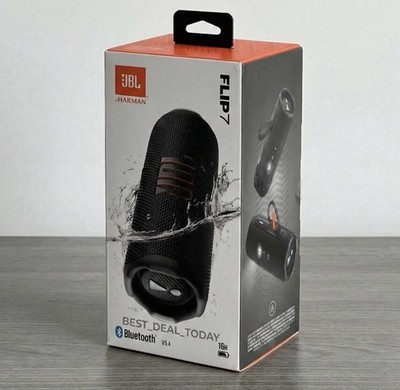 JBL Flip 7 Black Portable Bluetooth Speaker Wireless 16H Waterproof By Harman