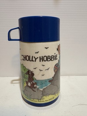 Vintage Holly Hobbie Aladdin Thermos Drink Flask Retro 1970s With Cap Blue