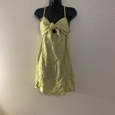   LARGE VOLCOM COCO HO MINI DRESS - CITRON SUMMER MINI DRESS GREEN SIDE SLIT