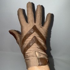 Vintage Isotoner Driving Gloves Weather Trim By Aris One Size Tan Brown