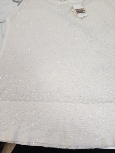 NWT Brunello Cucinelli Women's Top With Sequin,linen& Silk Orig $2450 - Picture 7 of 13