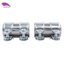 2Pcs 51mm Exhaust Pipe Connector Sleeve Clamp 95mm Length Silver Universal Joine