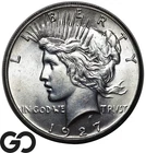 1927 Peace Dollar, Gorgeous Solid Gem BU++