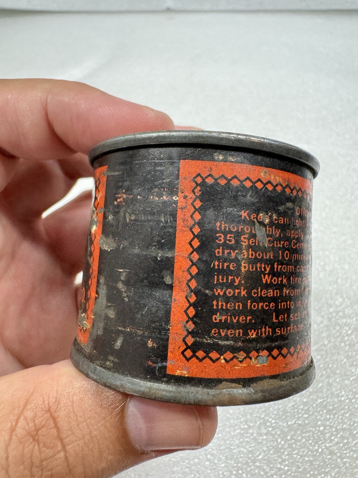Vintage Antique GOODYEAR TIRE PUTTY TIN - Goodyear Tire & Rubber Co., Akron
