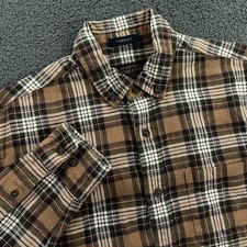 Pendleton Somerset Shirt Mens Medium Cotton Wool Flannel Plaid Button Down