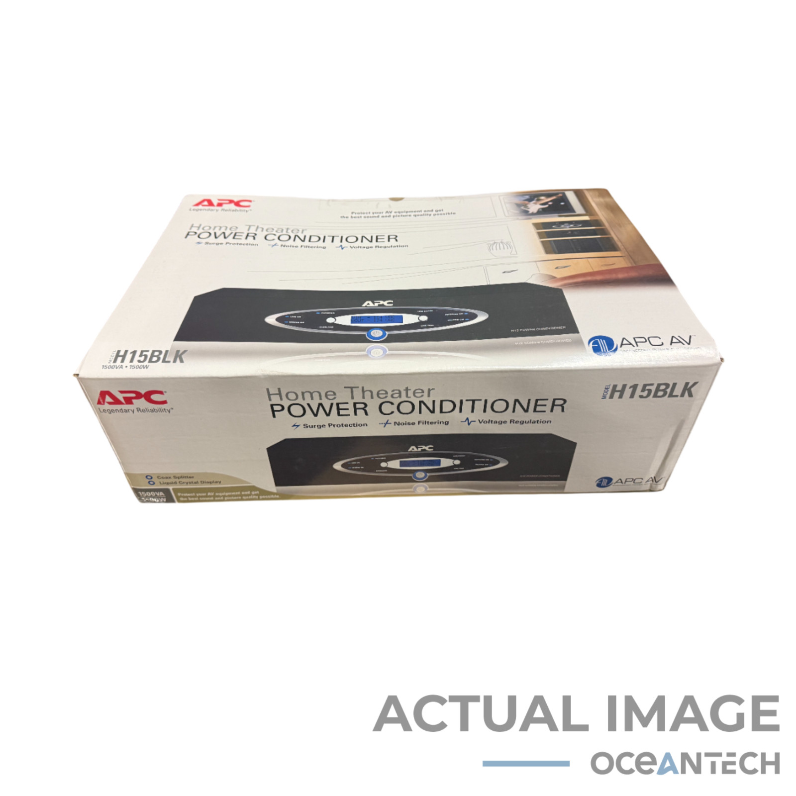 New APC H15 12-Outlet Home Theater Power Conditioner 120V H15BLK Black