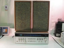 Soundesign 4393 Quadradial AM-FM Stereo Receiver and Speakers, TESTED WORKS