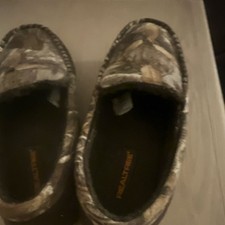 Realtree Men's Camouflage Moccasin Slippers, Lined Fleece, Slip-On, Size 8