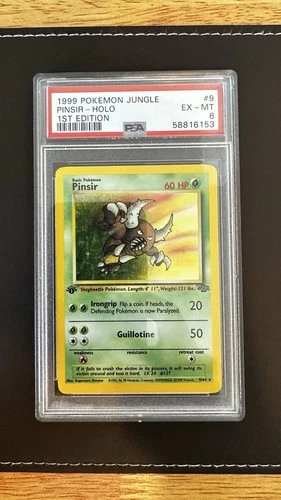 Pokemon TCG Jungle 1st First Edition Holo Rare Vintage Card Pinsir 9/64 PSA 6