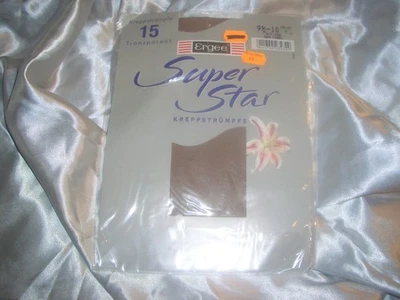 RAR VINTAGE Ergee Superstar Krepp Nylons Feinstrümpfe Gr. 9,5-10 ZOBEL 15DEN OVP - Bild 1 von 2