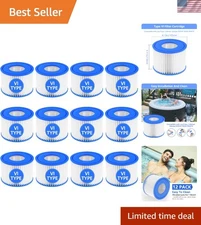 12 Pack Type VI Hot Tub Filter Cartridges for Clean Coleman and Lay-Z-Spa Water