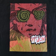 Vision Streetwear Psycho Stick Y2K Retro Black Med Crew Neck Graphic T-Shirt Tee