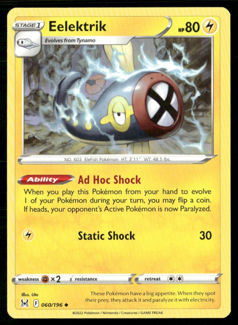 2022 Sword & Shield - Lost Origin Eelektrik Stage 1/Uncommon #60