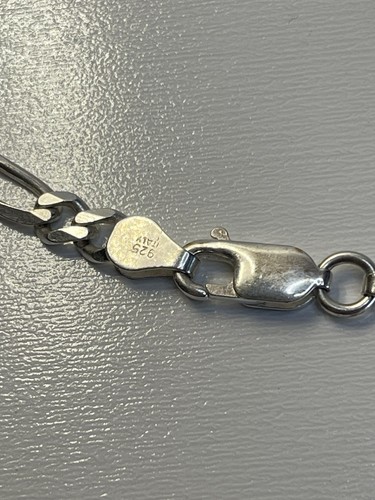 Vintage Sterling Silver 925 Figaro Chain 20” Inches 18 Grams Beautiful Chain - Picture 6 of 8