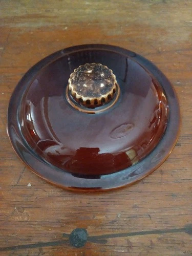 Vintage Hull Pottery Brown Drip Glaze Replacement Lid