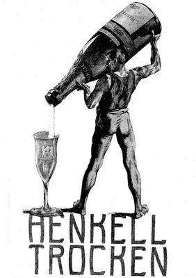 Vintage Henkell Trocken German Sparkling Wine Art Deco Poster Print 24x36''