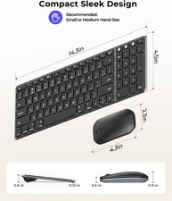 seenda Bluetooth Keyboard and Mouse for Mac SKM64-2 Multi-Device Rechargeable