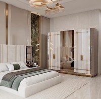 Designer Schlafzimmer MöBelset Bett Schrank 2 Nachttische Luxus