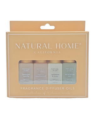    Natural Home California Diffuser Oils Set   4 Classic Scents Gift Set   