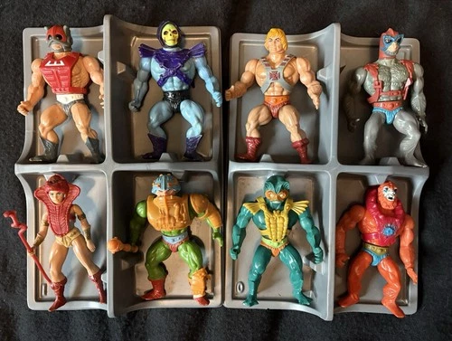 HE-MAN SERIES ONE SET SKELETOR TEELA MERMAN 1982 MOTU VINTAGE + Case