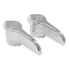 Pair of Universal Replacement Faucet Handles with Lever Handle Design in Chrome