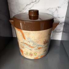 Vintage Thermo Serv World Map Insulated West Bend Ice Bucket Made in USA 9.5"