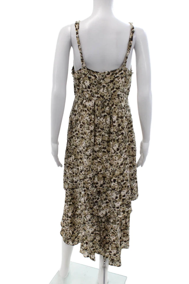 Vestido sin mangas floral de seda con cuello en V sin mangas a media pantorrilla Banana Republic para mujer talla 6 Foto 3 de 4