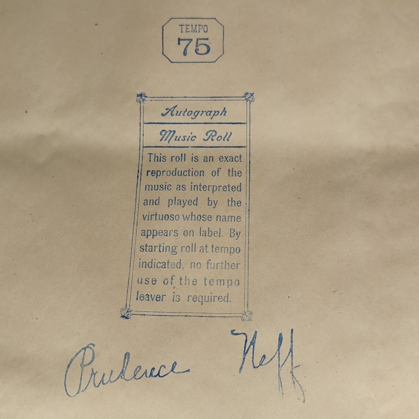 Vintage ORS Autograph 80166 Melody In F Prudence Neff Player Piano Roll foto 6