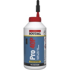 Soudal PU Holzleim Pro 40P D4, 15 Minuten verarbeitbarer Leim, 750g