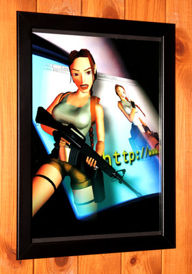 Tomb Raider II Starring Lara Croft Big Guns PS1 Werbeblatt Poster Ad Page Framed