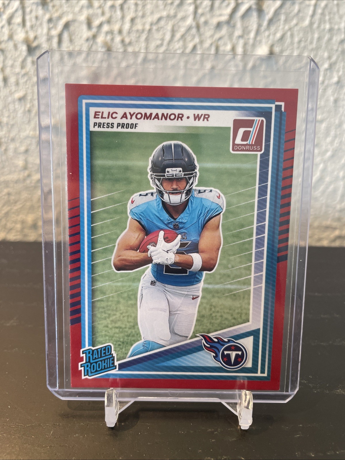 2025 Donruss Elic Ayomanor #339 Press Proof Red Tennessee Titans