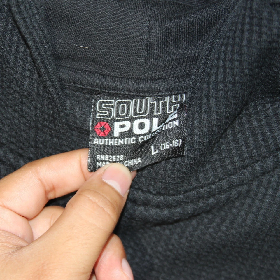 Moletom com capuz Southpole zíper completo infantil L preto edição limitada grunge Y2K - Imagem 4 de 4