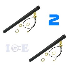 2pcs 2.4ghz Antenna RP-SMA Male  PCI U.FL IPX to RP SMA Male Pigtail Cable WiFi