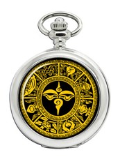 Ashtamangala 8 Auspicious Buddhist Symbols Pocket Watch