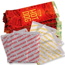 Retro Burger & Hot Dog Foil Sandwich Wrap Combo Pack by Avant Grub
