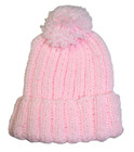 Sweet NEW Hand Knit Blush PINK Baby Girl Winter HAT Pom pom BARBIECORE Handmade — photo 1