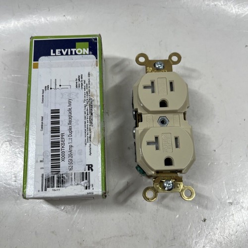 Prise Duplex Industrielle Leviton 20A 125V, Couleur Ivoire - Qualité Pro, Installation Facile